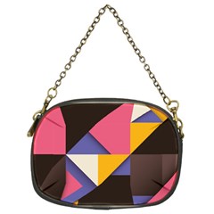 Retro Colorful Background, Geometric Abstraction Chain Purse (two Sides) by nateshop