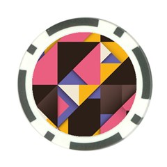 Retro Colorful Background, Geometric Abstraction Poker Chip Card Guard (10 Pack) by nateshop