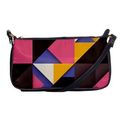 Retro Colorful Background, Geometric Abstraction Shoulder Clutch Bag by nateshop