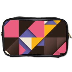 Retro Colorful Background, Geometric Abstraction Toiletries Bag (two Sides) by nateshop