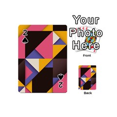 Retro Colorful Background, Geometric Abstraction Playing Cards 54 Designs (mini) by nateshop