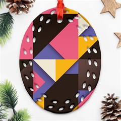 Retro Colorful Background, Geometric Abstraction Ornament (oval Filigree) by nateshop