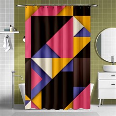 Retro Colorful Background, Geometric Abstraction Shower Curtain 48  X 72  (small)  by nateshop