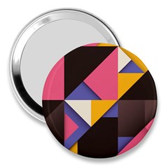 Retro Colorful Background, Geometric Abstraction 3  Handbag Mirrors by nateshop