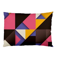 Retro Colorful Background, Geometric Abstraction Pillow Case (two Sides) by nateshop