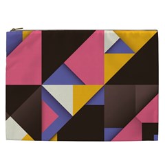 Retro Colorful Background, Geometric Abstraction Cosmetic Bag (xxl) by nateshop