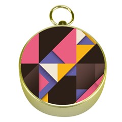 Retro Colorful Background, Geometric Abstraction Gold Compasses by nateshop