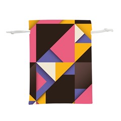 Retro Colorful Background, Geometric Abstraction Lightweight Drawstring Pouch (m) by nateshop