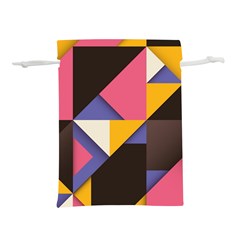 Retro Colorful Background, Geometric Abstraction Lightweight Drawstring Pouch (l) by nateshop