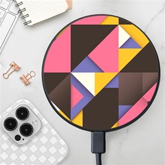 Retro Colorful Background, Geometric Abstraction Wireless Fast Charger(black) by nateshop