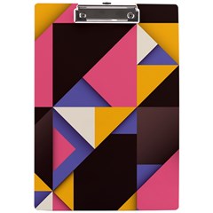 Retro Colorful Background, Geometric Abstraction A4 Acrylic Clipboard by nateshop