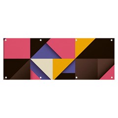 Retro Colorful Background, Geometric Abstraction Banner And Sign 8  X 3  by nateshop