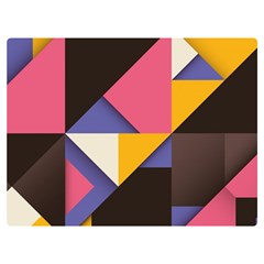 Retro Colorful Background, Geometric Abstraction Premium Plush Fleece Blanket (extra Small) by nateshop