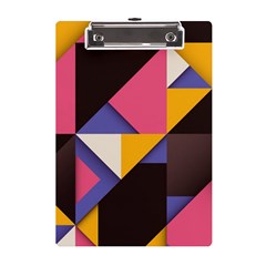 Retro Colorful Background, Geometric Abstraction A5 Acrylic Clipboard by nateshop