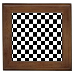 Black White Checker Pattern Checkerboard Framed Tile by Grandong