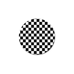 Black White Checker Pattern Checkerboard Golf Ball Marker by Grandong