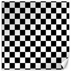 Black White Checker Pattern Checkerboard Canvas 12  X 12  by Grandong