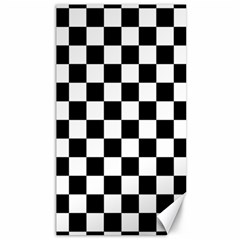 Black White Checker Pattern Checkerboard Canvas 40  X 72  by Grandong