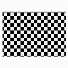 Black White Checker Pattern Checkerboard Large Glasses Cloth by Grandong