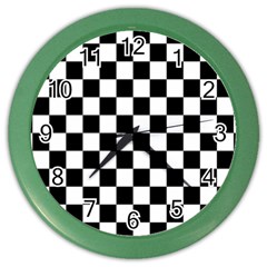 Black White Checker Pattern Checkerboard Color Wall Clock by Grandong