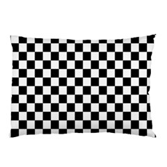 Black White Checker Pattern Checkerboard Pillow Case by Grandong