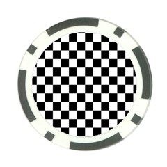 Black White Checker Pattern Checkerboard Poker Chip Card Guard (10 Pack) by Grandong