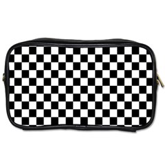 Black White Checker Pattern Checkerboard Toiletries Bag (two Sides) by Grandong