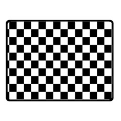 Black White Checker Pattern Checkerboard Fleece Blanket (small) by Grandong