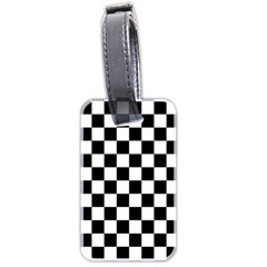 Black White Checker Pattern Checkerboard Luggage Tag (two Sides) by Grandong