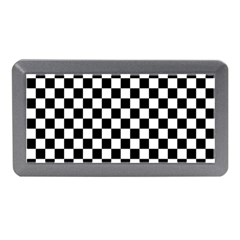 Black White Checker Pattern Checkerboard Memory Card Reader (mini) by Grandong