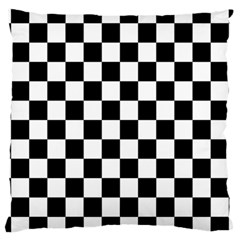 Black White Checker Pattern Checkerboard Large Cushion Case (one Side) by Grandong