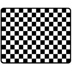 Black White Checker Pattern Checkerboard Two Sides Fleece Blanket (medium) by Grandong