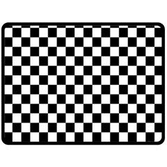 Black White Checker Pattern Checkerboard Two Sides Fleece Blanket (large) by Grandong