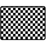 Black White Checker Pattern Checkerboard Two Sides Fleece Blanket (Large) 80 x60  Blanket Front