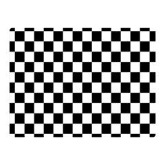 Black White Checker Pattern Checkerboard Two Sides Premium Plush Fleece Blanket (mini) by Grandong