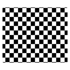 Black White Checker Pattern Checkerboard Two Sides Premium Plush Fleece Blanket (small) by Grandong