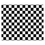 Black White Checker Pattern Checkerboard Two Sides Premium Plush Fleece Blanket (Small) 50 x40  Blanket Front