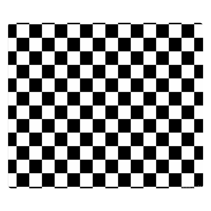 Black White Checker Pattern Checkerboard Two Sides Premium Plush Fleece Blanket (Small)