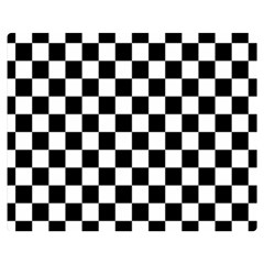 Black White Checker Pattern Checkerboard Two Sides Premium Plush Fleece Blanket (medium) by Grandong