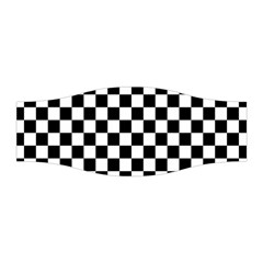 Black White Checker Pattern Checkerboard Stretchable Headband by Grandong