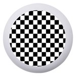 Black White Checker Pattern Checkerboard Dento Box with Mirror Front