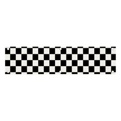 Black White Checker Pattern Checkerboard Banner And Sign 4  X 1  by Grandong