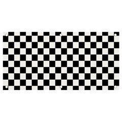 Black White Checker Pattern Checkerboard Banner And Sign 4  X 2  by Grandong