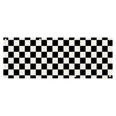 Black White Checker Pattern Checkerboard Banner And Sign 8  X 3  by Grandong