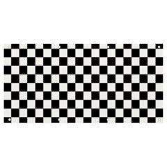 Black White Checker Pattern Checkerboard Banner And Sign 8  X 4  by Grandong