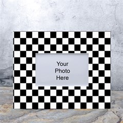 Black White Checker Pattern Checkerboard White Tabletop Photo Frame 4 x6  by Grandong