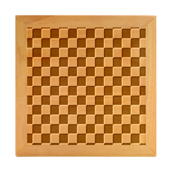 Black White Checker Pattern Checkerboard Wood Photo Frame Cube by Grandong