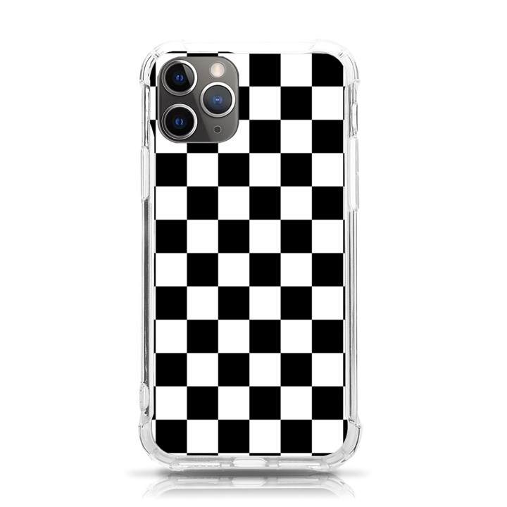 Black White Checker Pattern Checkerboard iPhone 11 Pro 5.8 Inch TPU UV Print Case