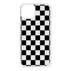 Black White Checker Pattern Checkerboard Iphone 14 Tpu Uv Print Case