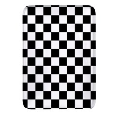 Black White Checker Pattern Checkerboard Rectangular Glass Fridge Magnet (4 Pack) by Grandong